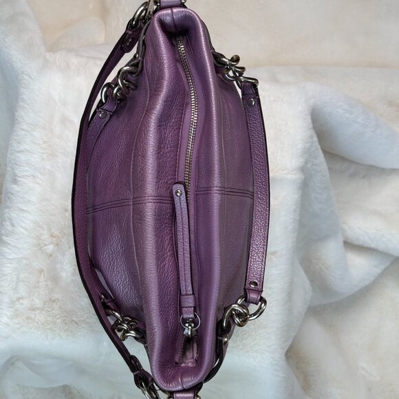 Coach Brooke Convertible Purple Soft Pebbled Leather Hobo/Shoulder Bag - Picture 5 of 16